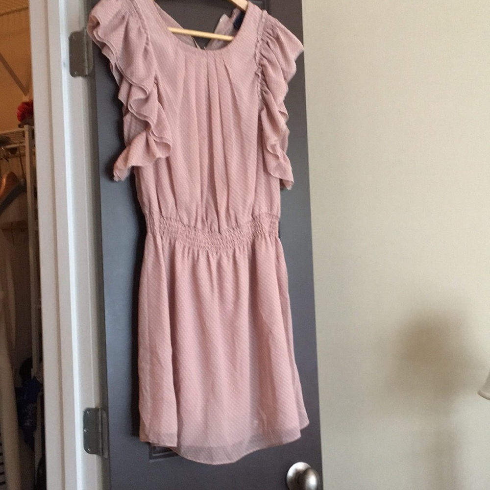 Polka dotted Ruffled above the knee dress